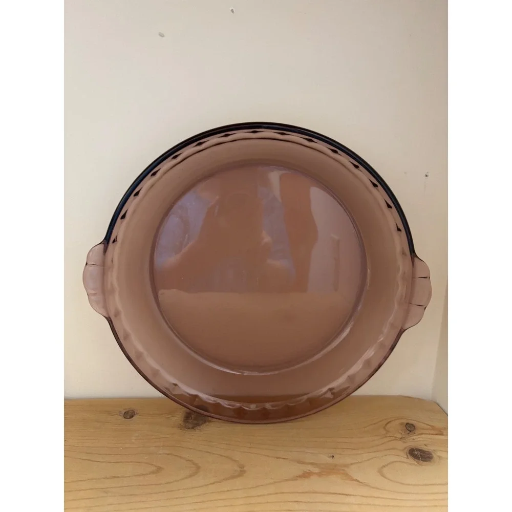 Vintage Amber Glass Pie‎ Plate Corning Ware Oven Microwave Safe
